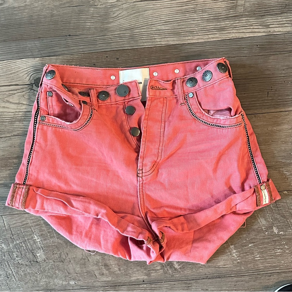 One Teaspoon High Waist Bandit Pink Jean Shorts Women's, Size: 27’